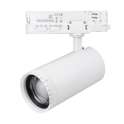 Zoomable 3-Fase Railspot – 20W/25W/30W  Wit Verstelbare Lichtbundel  CCT-Switch  CRI 90