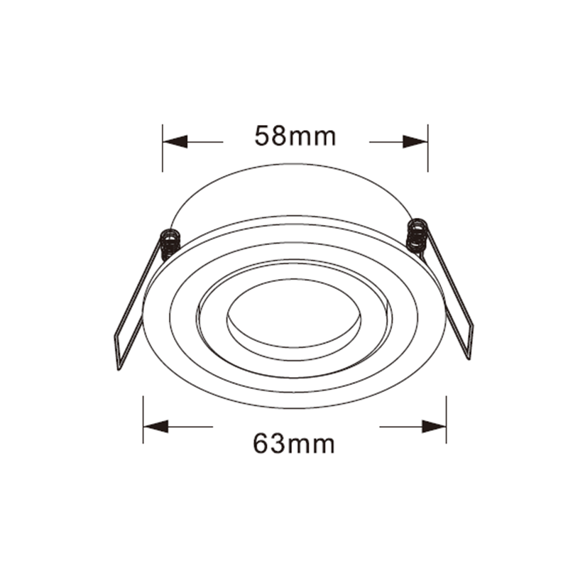 MR11 Inbouwarmatuur Zwart – Aluminium – Ø58 mm – Compact – MDRLED®