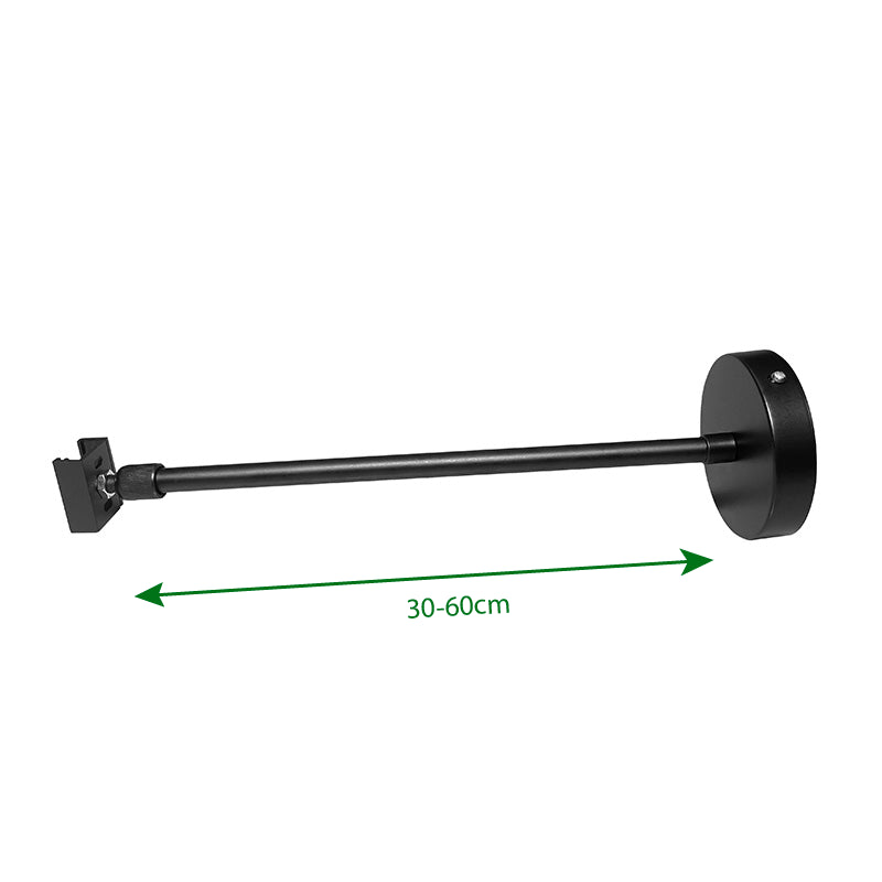Spanningsrail Ophangsysteem ZWART– Draadstang 30–60cm – 2 Stuks – 3-Fase
