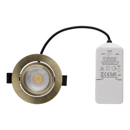 LED Inbouwspot   LUNA 4- 6W  Dimbaar  Brons  CCT-Switch  IP65