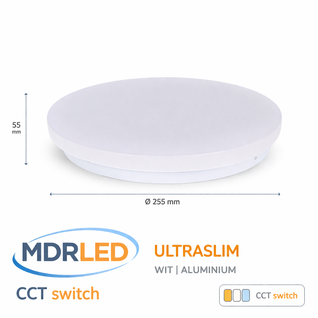 Plafonnière 12W CCT Ø255 Wit MDRLED