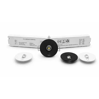 LED Noodverlichting Inbouwspot Wit/Zwart  360° & Corridor Lens  Self-Test  IP20