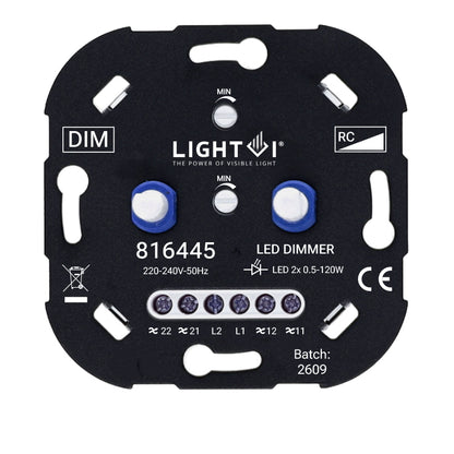 TRIAC LED Dimmer 2x 120W – Dubbele Dimmer – Wisselschakeling