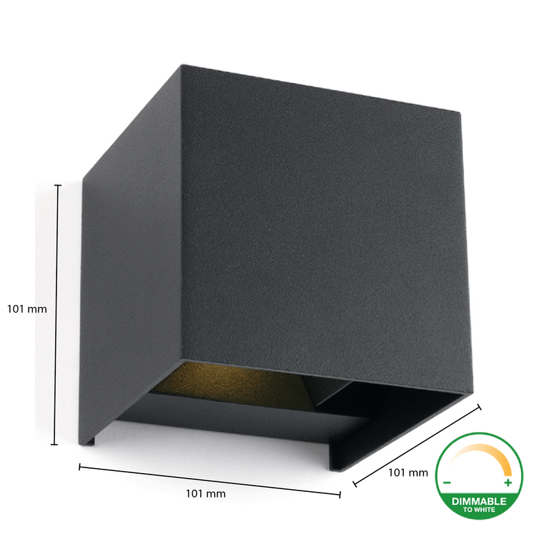 LED PROLEDPARTNERS ® CUBE 2x3W DIM TO WARM GRIJS