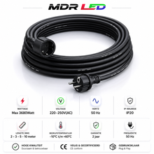 VERLÄNGERUNGSKABEL SCHWARZ 20 Meter MDR LED ®