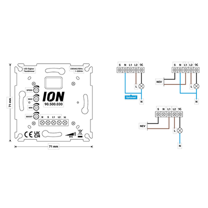 LED ZIGBEE TASTEDIMMER 0,3-200 W ION INDUSTRIES 90.500.030 MDRLED®