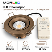 LED Inbouwspot Donkerbrons 4/6W CCT | Kantelbaar