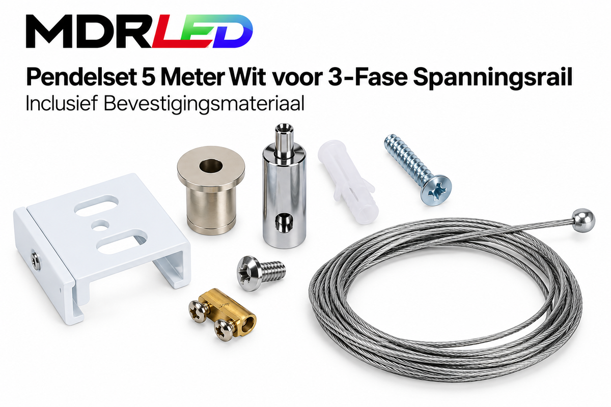 PENDELSET 5 METER WEISS FÜR 3-PHASEN-SCHIENEN.MDRLED®