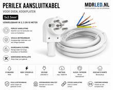 Perilex-Anschlusskabel für Backofen und Herdplatten 5x2,5mm. 3-5-10 Meter MDR LED®