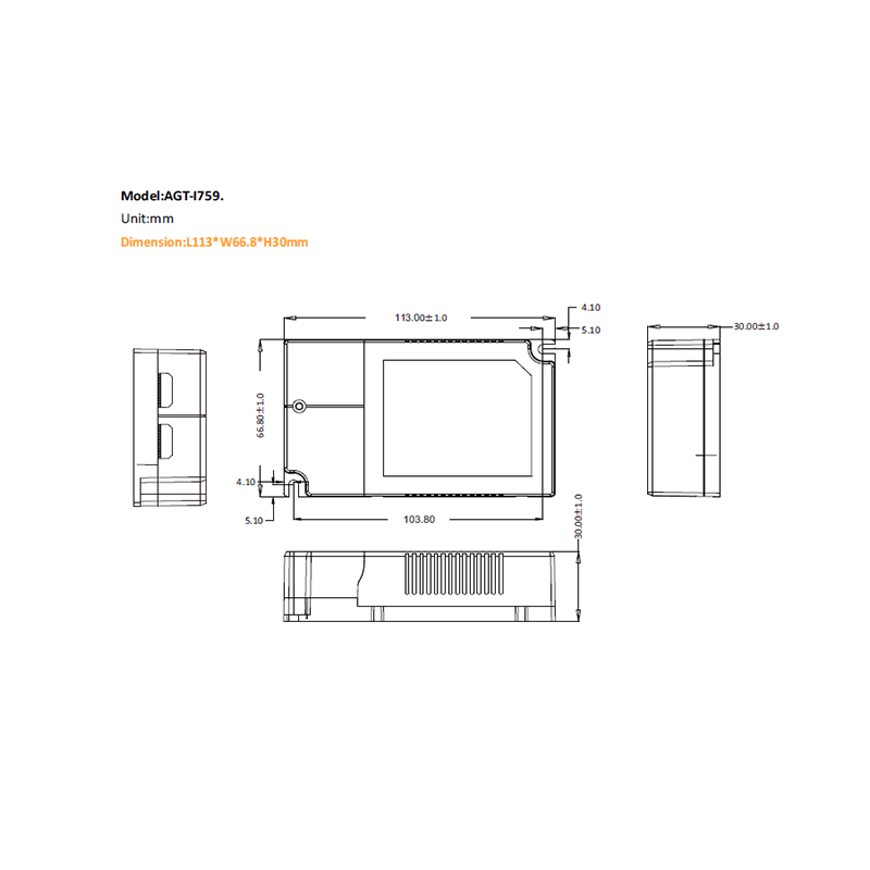 0-10V | AGT | DIM | LED DRIVER | 28-40W SWITCHABLE | 3 LEVEL 800-900-1000mA