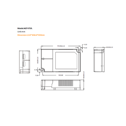 0-10V | AGT | DIM | LED DRIVER | 28-40W SWITCHABLE | 3 LEVEL 800-900-1000mA