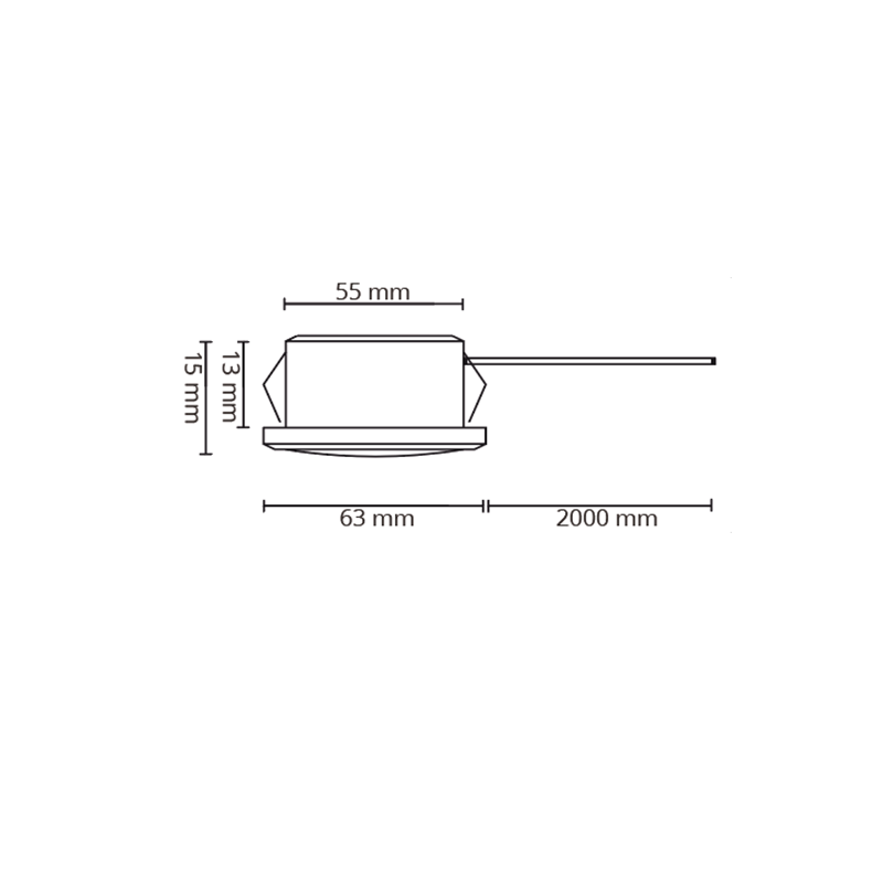 LED MEUBELSPOT  3W  12V(DC)  IP44  ZILVER  14MM HOOG 2700K