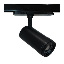 3-Phasen-Schienenstrahler, zoombar, Watt-Schalter, CCT-Schalter, Schwarz. MDRLED®
