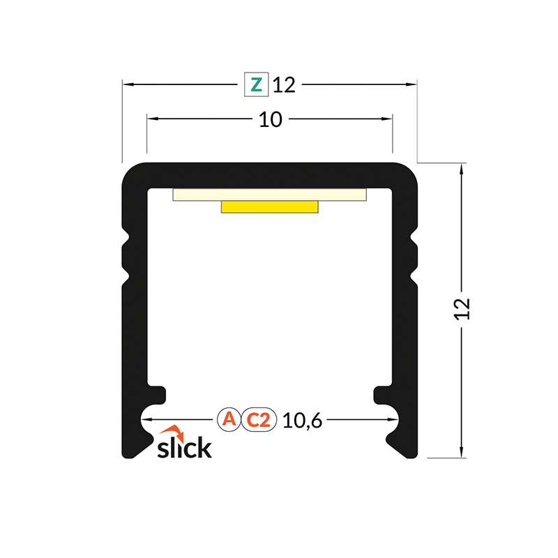 PROFIEL SLIM 10MM WIT 2M MDRLED