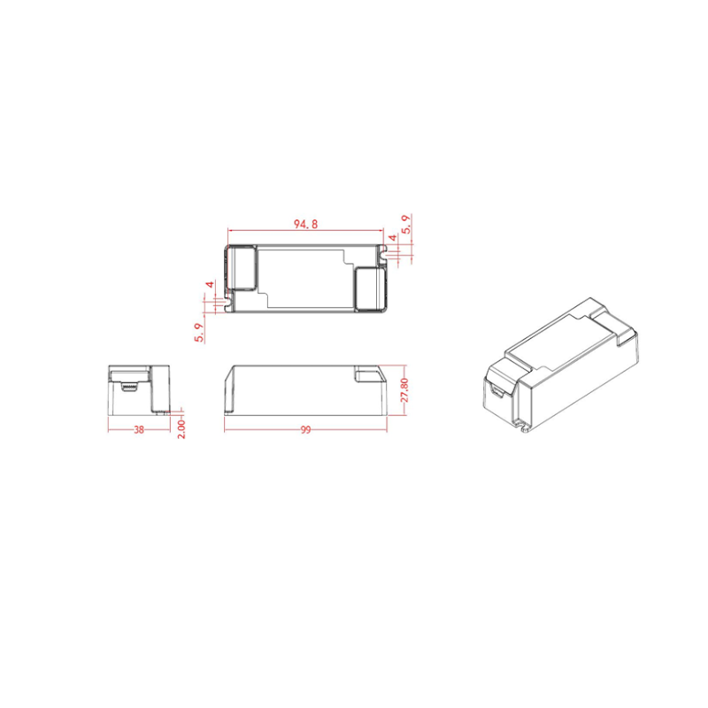 LEDTU DRIVER  DIMBAAR  500mA  VOOR SIA & ORTHO 18W/20W  MDRLED®