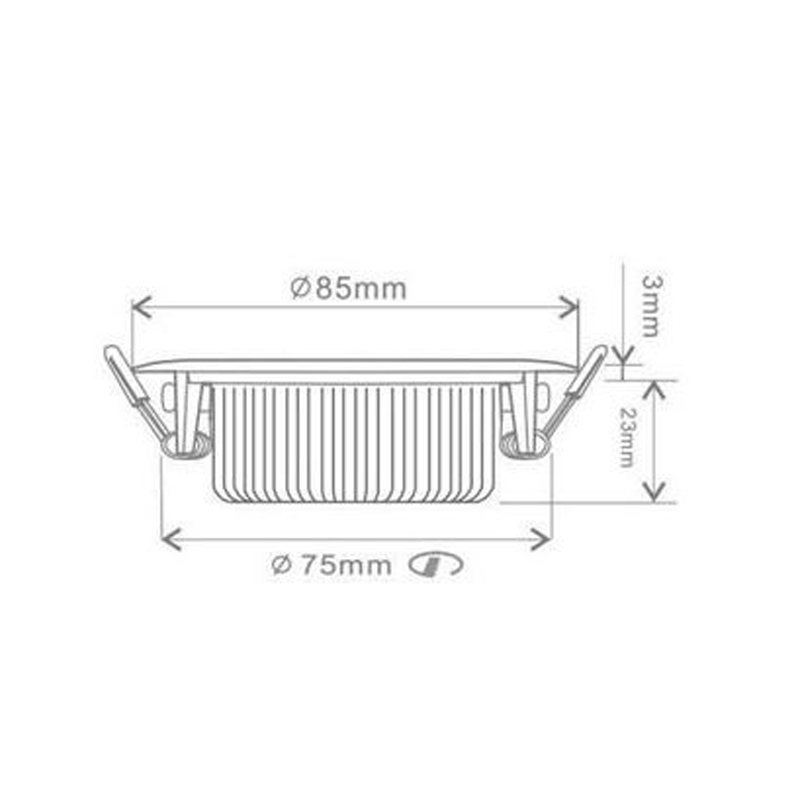 ECODIM ED-10030 LED INBOUWSPOT  KLEINE INBOUWDIEPTE IP54 WARM WIT ROND  GEB. NIKKEL 75MM.