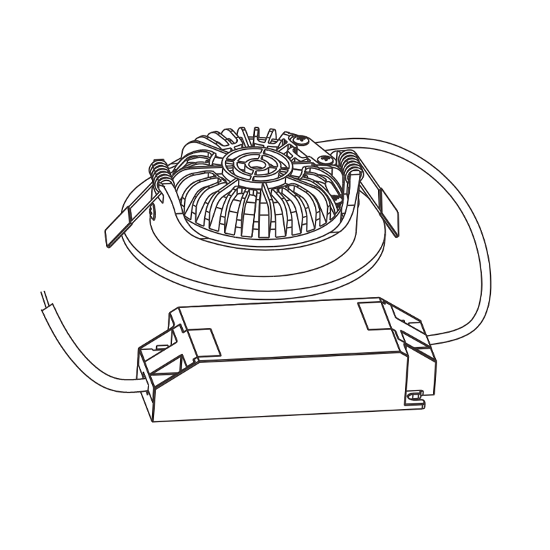 ECODIM ED-10030 LED INBOUWSPOT  KLEINE INBOUWDIEPTE IP54 WARM WIT ROND  GEB. NIKKEL 75MM.