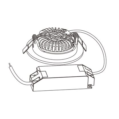 ECODIM ED-10024 | LED-Einbaustrahler | Geringe Einbautiefe | IP54 | VON DUNKELN BIS WARM | RUND | GEBOREN. NICKEL | 75 mm