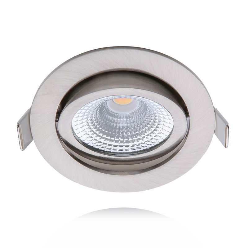 ECODIM ED-10030 LED INBOUWSPOT  KLEINE INBOUWDIEPTE IP54 WARM WIT ROND  GEB. NIKKEL 75MM.