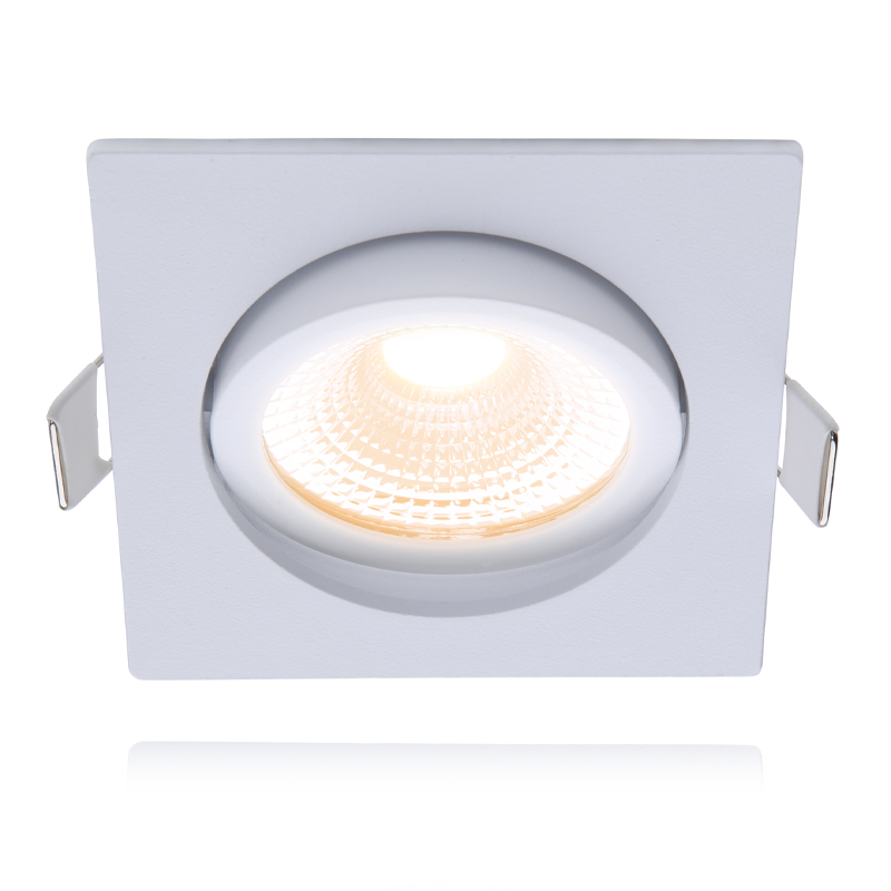 ECODIM ED-10025 LED INBOUWSPOT  KLEINE INBOUWDIEPTE IP54  DIM TO WARM  VIERKANT  WIT  75MM.