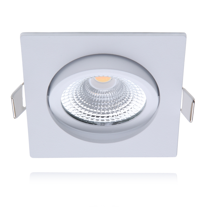 ECODIM ED-10025 LED INBOUWSPOT  KLEINE INBOUWDIEPTE IP54  DIM TO WARM  VIERKANT  WIT  75MM.