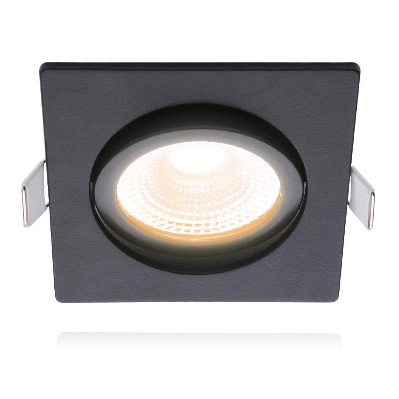 ECODIM ED-10026 LED INBOUWSPOT KLEINE INBOUWDIEPTE IP54 DIM TO WARM  VIERKANT ZWART 75MM.