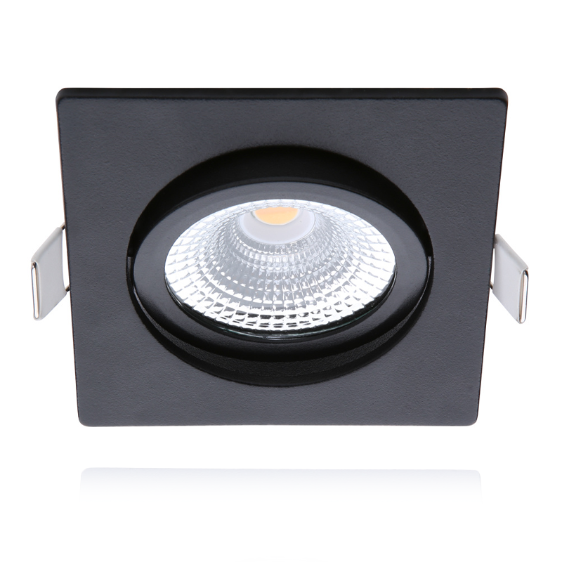 ECODIM ED-10026 LED INBOUWSPOT KLEINE INBOUWDIEPTE IP54 DIM TO WARM  VIERKANT ZWART 75MM.