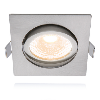 ECODIM ED-10027 LED EINBAUSTRAHLER KLEINE BAUTIEFE IP54 DIM TO WARM QUADRATISCHER EINBAU NICKEL 75MM MDRLED®
