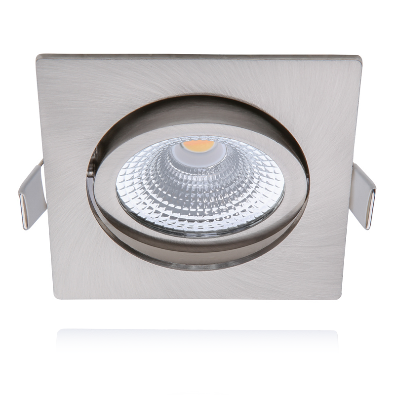 ECODIM ED-10027 LED INBOUWSPOT KLEINE INBOUWDIEPTE IP54 DIM TO WARM VIERKANT GEB NIKKEL 75MM.