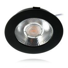 ECODIM | LED-Möbelstrahler | Geringe Einbautiefe | IP54 | WARMWEISS | RUND | SCHWARZ | 55 mm