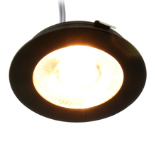 ECODIM | LED-Möbelstrahler | Geringe Einbautiefe | IP54 | WARMWEISS | RUND | SCHWARZ | 55 mm