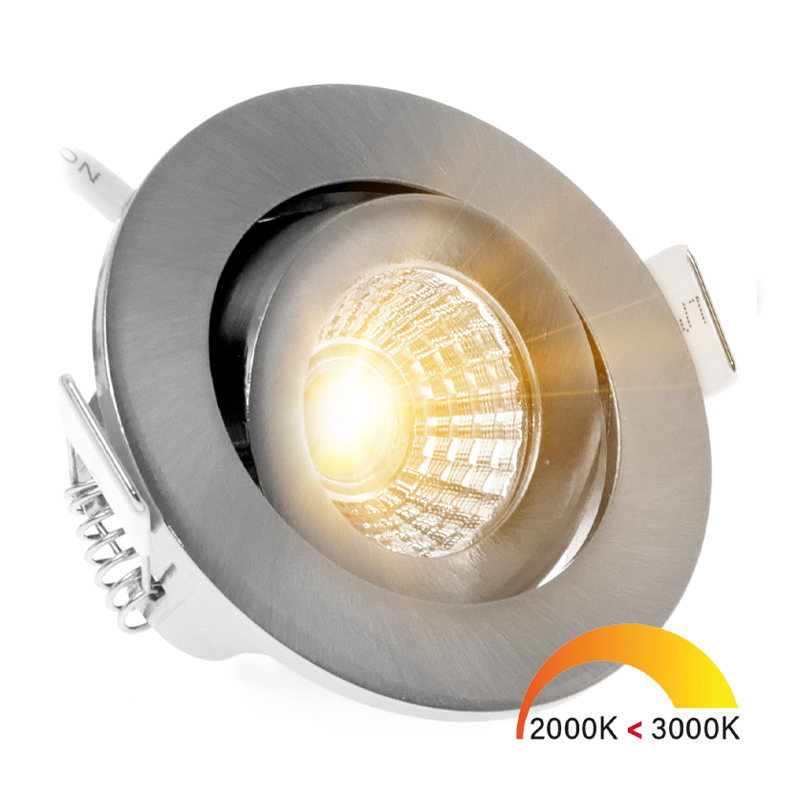 ECODIM ED-10059 LED INBOUWSPOT KLEINE INBOUWDIEPTE  IP54 DIM TO WARM ROND GEB. NIKKEL 55MM.