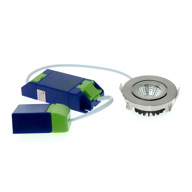 ECODIM ED-10059 LED INBOUWSPOT KLEINE INBOUWDIEPTE  IP54 DIM TO WARM ROND GEB. NIKKEL 55MM.