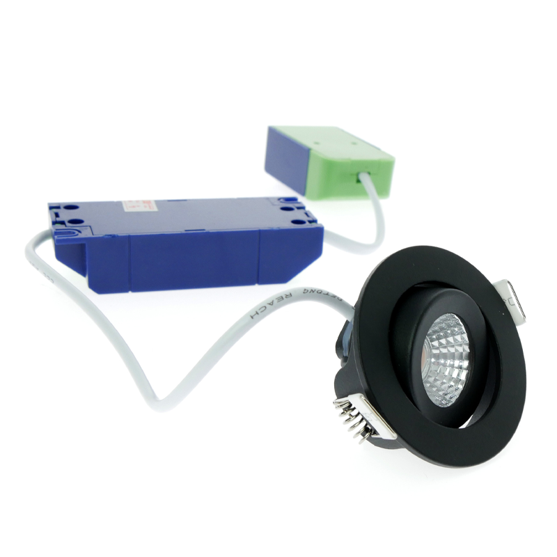 ECODIM ED-10060 LED INBOUWSPOT  LAGE INBOUWDIEPTE  IP54  DIM TO WARM  ROND  ZWART  55MM.