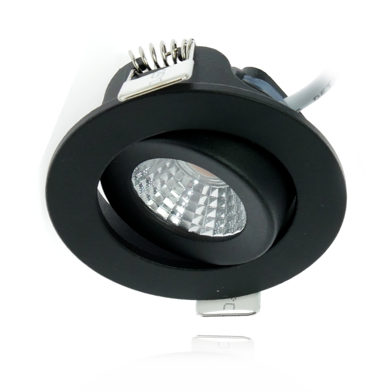 ECODIM ED-10060 LED INBOUWSPOT  LAGE INBOUWDIEPTE  IP54  DIM TO WARM  ROND  ZWART  55MM.