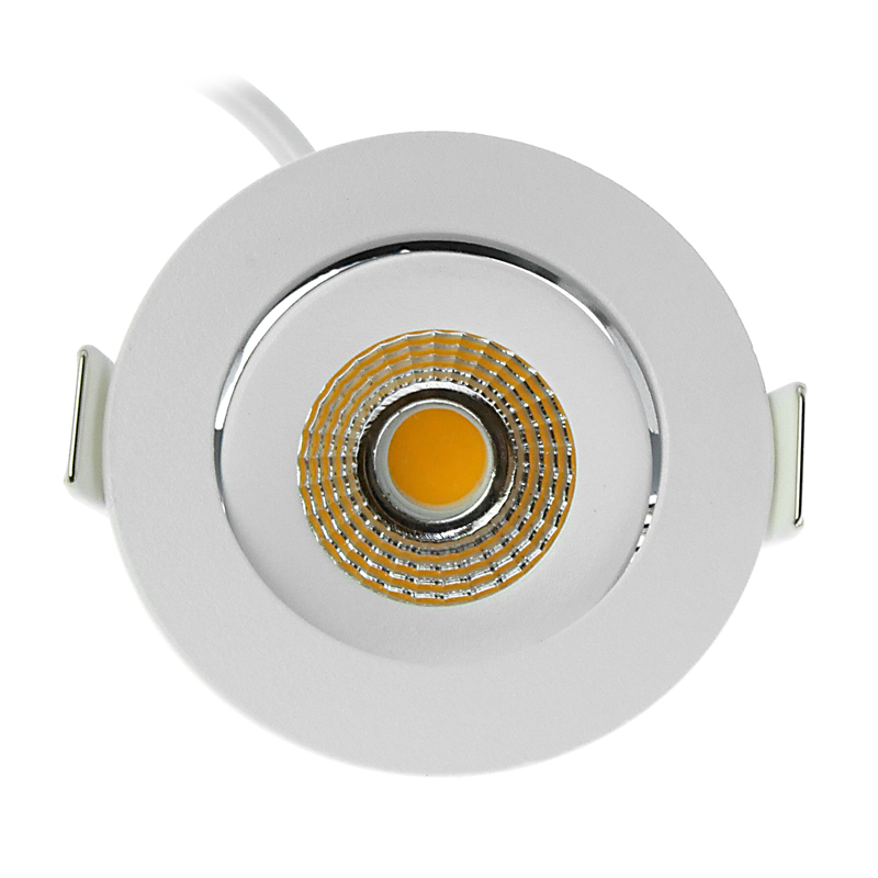 ECODIM ED-10061 LED INBOUWSPOT LAGE INBOUWDIEPTE IP54 AFMETING NAAR WARM ROND WIT 55MM.