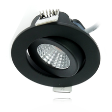 ECODIM ED-10062 LED-Einbaustrahler, geringe Einbautiefe, IP54, Maße zu warm 55 mm. RUNDE SCHWARZE MDRLED®