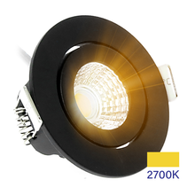 ECODIM ED-10062 LED-Einbaustrahler, geringe Einbautiefe, IP54, Maße zu warm 55 mm. RUNDE SCHWARZE MDRLED®