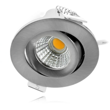 ECODIM ED-10063 LED-Einbaustrahler, geringe Einbautiefe, IP54, Maße zu warm, 55 mm, rund, eingebaut, Nickel.MDRLED®