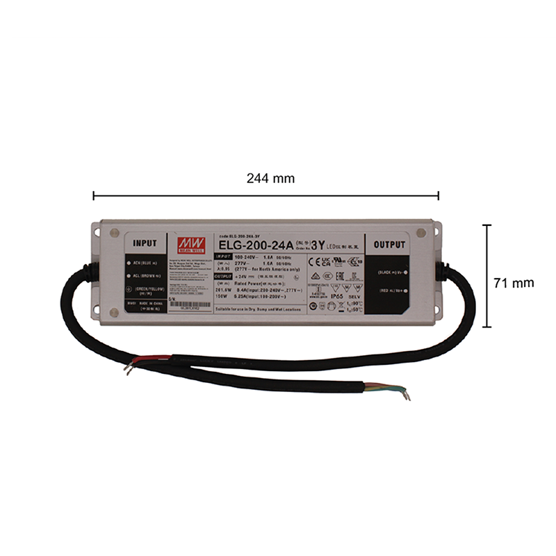 MEANWELL 24V DRIVER  IP65  200W  MDRLED®