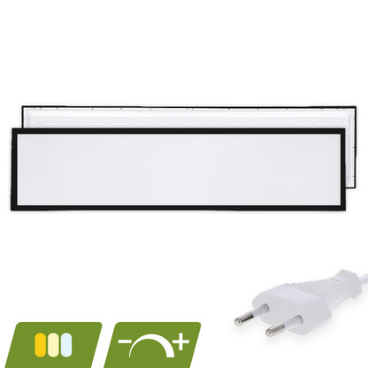 Back-lit LED Paneel 120x30 Zwart  30W  Dimbaar  CCT  Inclusief Driver & Eurosnoer  MDRLED®