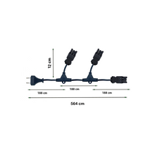 Eurostekker naar 2x / 3x / 4x SWP-3 Stekker | MDRLED® | 2m Kabel | Zwart | 2 Jaar Garantie