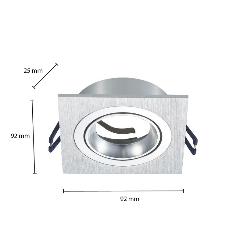 GU10 ARMATUUR 4 KANT, KANTELBAAR ZWART,WIT,ZILVER MR16 Ø80mm Proledpartners®