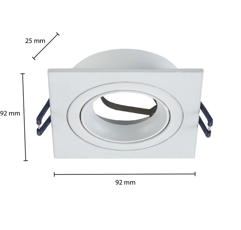 GU10 ARMATUUR 4 KANT, KANTELBAAR ZWART,WIT,ZILVER MR16 Ø80mm Proledpartners®