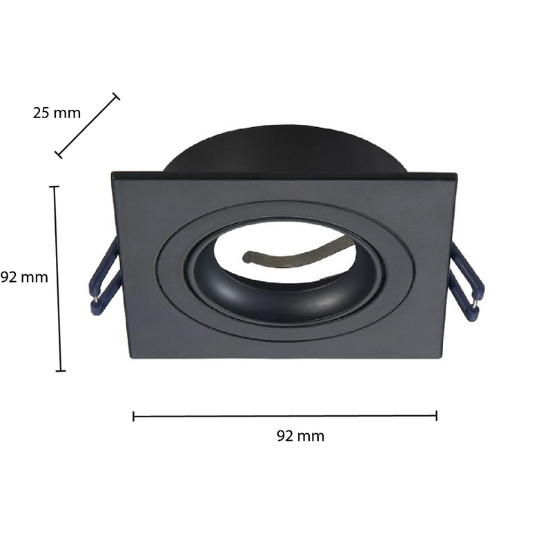 GU10 ARMATUUR 4 KANT, KANTELBAAR ZWART,WIT,ZILVER MR16 Ø80mm Proledpartners®