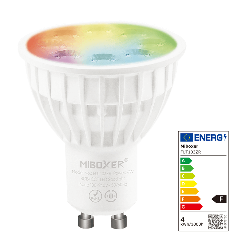 MI-LIGHT + ZIGBEE 3.0  GU10  RGB+CCT SPOT  4W MDRLED.