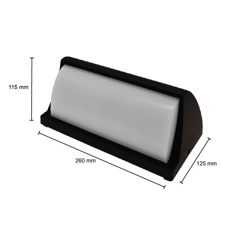 PROLEDPARTNERS LED BULKHEAD 12W ZWART. 3000K