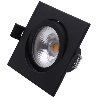 LED Einbaustrahler Flach 6W Dimmbar Schwarz 2700K Ø75-81mm MDR LED