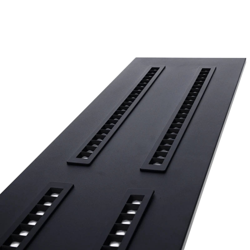 LED Louvre Paneel 120×30 – 30–36W – 130 lm/W – CCT-Switch – UGR<17 – Zwart – MDRLED®