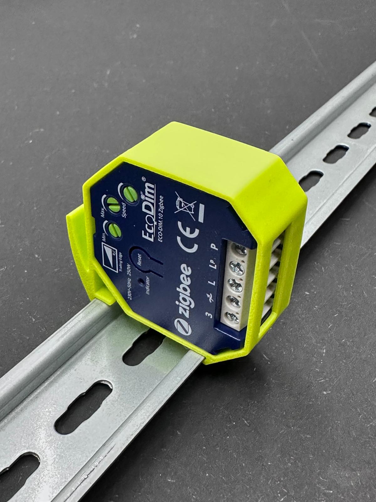 DIN-Rail Houder voor ECO-DIM.10 Zigbee Matter Z-Wave WiFi Dimmer Module